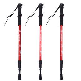 2 uds palo telescópico de escalada bastones de Trekking nórdico para bastones de senderismo postes 7075 aluminio a prueba de golpes 135CM 220104