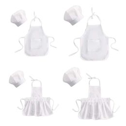 2pcs Chef lindo e infantil niños Disfraz de vestuario blanco Prop para niños Niños recién nacidos.