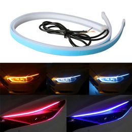 2 pièces Drl pour voitures bande d'éclairage LED feux de jour bandes étanches flexibles lumière 12V accessoires de voiture phare automatique