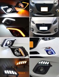 2 pièces DRL pour Mazda 3 Mazda3 Axela 2014 2015 2016 LED feux de jour lumière du jour antibrouillard avec clignotant light8286424