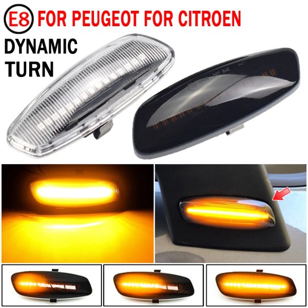 2PCS Dynamic Car Side Marker Light pour Peugeot 207 308 3008 5008 RCZ SEQUELAND LED Turn Signal Indicator Linker Lights