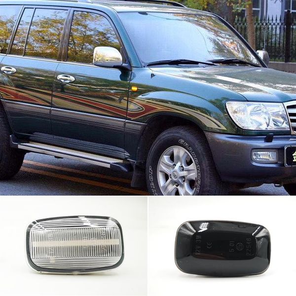 2 uds., luces LED dinámicas de marcador lateral para guardabarros, luz de señal de giro que fluye para Toyota Land cruiser Landcruiser 70 80 100 Series205S