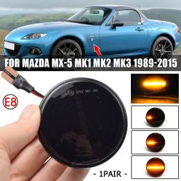 2pcs Marker latéral dynamique Tourn signal de touche lampe de blinker séquentielle pour Mazda MX5 Miata Mk1 Mk2 Mk3 1989-2015 NA NB NC