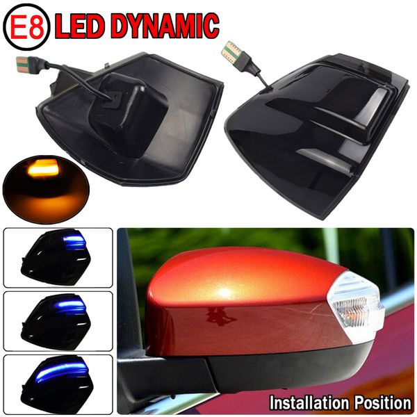 2 piezas Ligera de luz de giro dinámico LED LED RETRING MIRROR INDICADOR SECUSTENCIAL LAMP LAMPERA DEL ALCANADOR PARA FORD S-MAX 2007-2014 TODOS