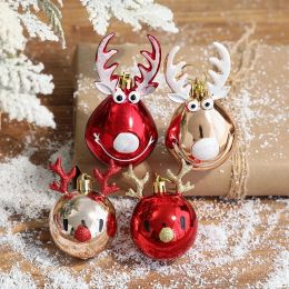 2pcs Elk Balles de Noël ornements Bauble Pendant Tree de Noël Boules suspendues décorations de Noël NAVIDAD 2022 Natal Nouvel An