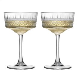 2pcs Elysia Champagne Coupes Gobelet Cocktail Glasses Martini Ensemble de verre de 2 240410