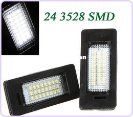 2 pièces erreur 3528 SMD 24 LED s lumière d'immatriculation de voiture lampe à LED plaque lumière LED lampe pour BMW E39 E60 E61 E90 5 Series1571614