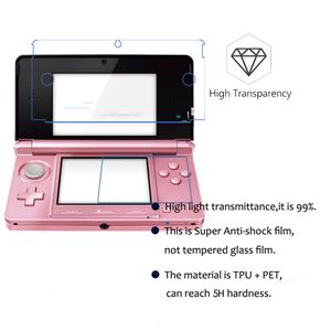 2PCS Protecteur d'écran à l'épreuve des explosions pour Nintendo 3DS HD Clear Pet Game Console Film de protection de l'écran imperméable et non verre
