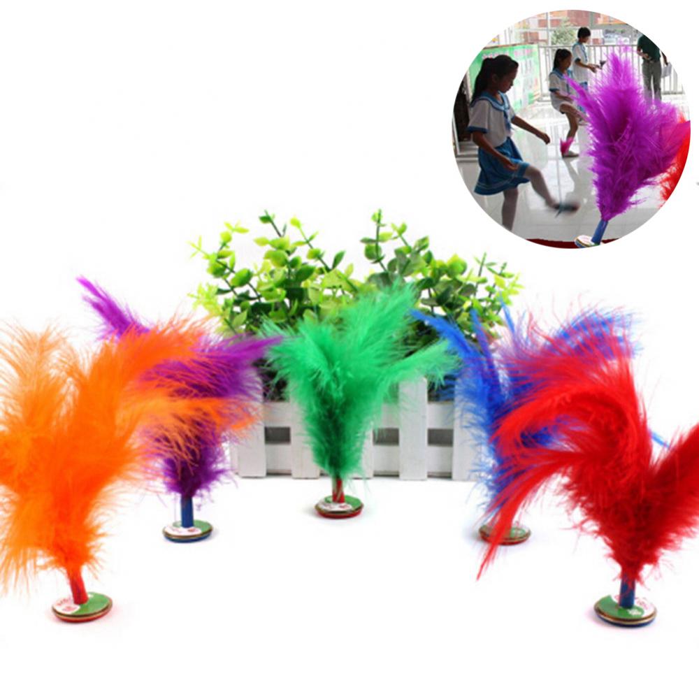 2Pcs Feather Chinese Kick Shuttlecock Kids Toy Sport Exercise Outdoor Game