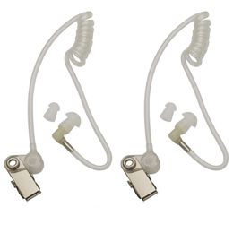 2 stuks flexibele veer vervanging walkie talkie oortelefoon oortelefoon spoel akoestische luchtbuis voor tweerichtingsradio-headsets (wit)