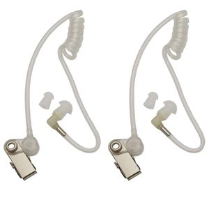 2 uds reemplazo de resorte Flexible auricular Walkie Talkie bobina de auricular tubo de aire acústico para auriculares de Radio bidireccional (blanco)