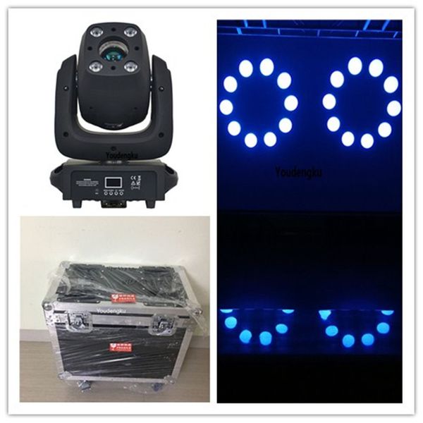 2 pièces boîtier de vol avec tête mobile led tête mobile 100w spot + 4*100w tête mobile led lavage mini lumière disco