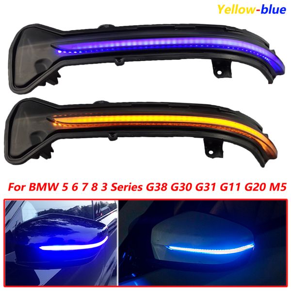 2 uds luz intermitente de flujo LED espejo retrovisor lateral indicador dinámico intermitente para BMW 5 Series G30 G31 G38 2016-2019