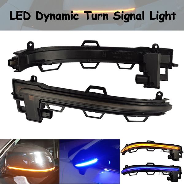 2 uds luz intermitente de espejo lateral intermitente de agua corriente LED luz de señal de giro dinámica para BMW X5 F15 2013-2018