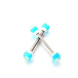 2pcs Fluorescence Tongue Piercing Stainless Steel Tongue Barbell Nipple Piericng Ring Sexy Lengua Pircing Pezon Zungen Piercing F jllXNQ