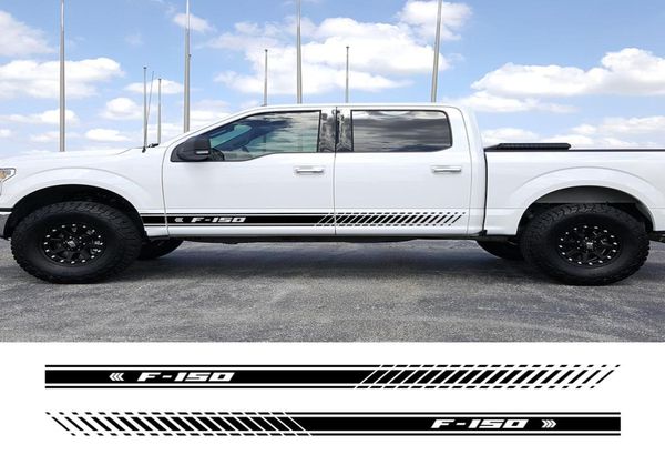 2pcs para F150 F-150 Palacas laterales de la puerta del automóvil elegante Decisiones del cuerpo de carreras Accesorios de decoración exterior Auto Stripe2271627