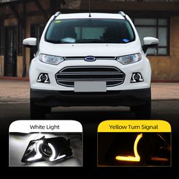 2pcs Pour Ford Ecosport 2013 2014 2015 2016 LED d'éclairage diurne DRL Daylight étanche signal lumineux Styling