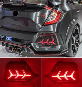 2 pièces pour Honda Civic hayon TYPE R Prototype 2016 2020 LED réflecteur lampe arrière antibrouillard pare-chocs feu stop Light3081827