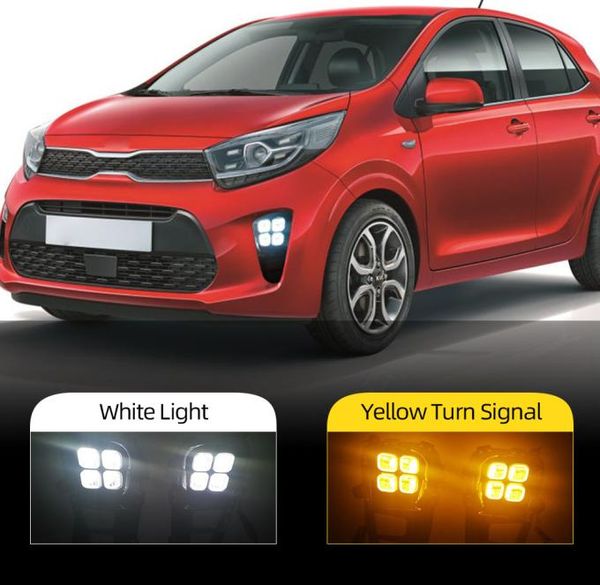 2 uds para Kia Picanto 2017 2018 2019 2020 luces antiniebla LED DRL faro LED luz de circulación diurna luz para parachoques delantero montaje 2976795