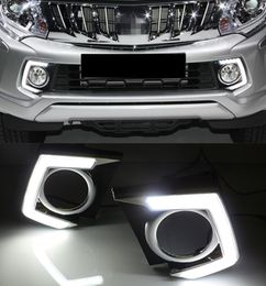 2 uds para Mitsubishi Triton L200 2015 2016 2017 2018 luz LED de conducción diurna lámpara DRL función de atenuación lámpara antiniebla 2048438