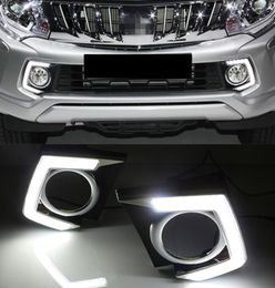 2 uds para Mitsubishi Triton L200 2015 2016 2017 2018 luz LED de conducción diurna lámpara DRL función de atenuación lámpara antiniebla 4351518