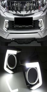 2 pièces pour Mitsubishi Triton L200 2015 2016 2017 2018 voiture LED feux diurnes DRL lampe fonction de gradation antibrouillard lamp3915496