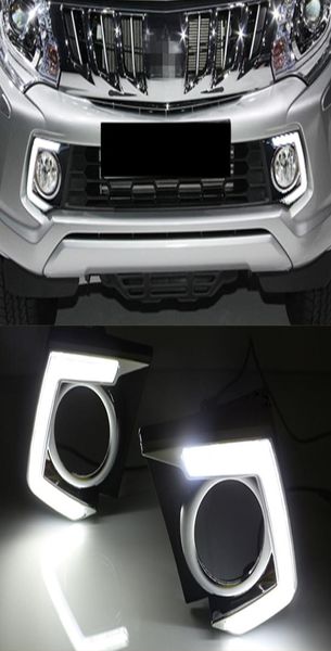 2 uds para Mitsubishi Triton L200 2015 2016 2017 2018 luz LED de conducción diurna lámpara DRL función de atenuación lámpara antiniebla 3915496