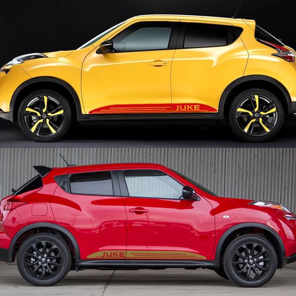 2 uds para Nissan JUKE NISMO pegatinas de falda de puerta de coche ambos lados carreras deporte impermeable carrocería estilo Tuning accesorios de coche 222Y