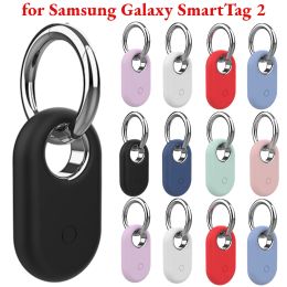 2PCS pour Samsung Galaxy SmartTag 2 Locator Tracker Case Keychain Anti-Scratch Protective Skin Cover pour Smart Tag Tracker Solder