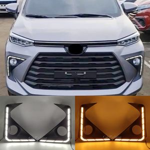 Feu de jour LED avec clignotant jaune, couvercle de phare antibrouillard DRL pour Toyota avanza 2022 2023, 2 pièces