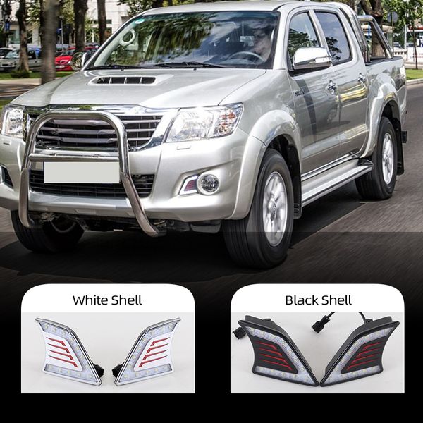 2 pièces pour Toyota Hilux Vigo 2012 2013 2014 LED feux diurnes DRL lumière du jour étanche lampe de signalisation style de voiture