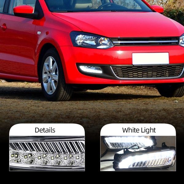 Para VW Volkswagen Polo Mk8 6R 2011 2012 2013 LED LED LED LED DRL Luz del parachoques delantero y cubierta del marco de alambre 6rd 941 699 6rd 941 700