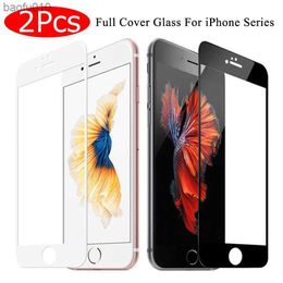 2PCS COUVERTURE FULLE VERRE TERMÉRÉ POUR IPHIPHE 7 8 6 6S PLUS FILM DE PROTECTEUR DE PRÉCISSANCE POUR IPHONE XS XS MAX XR CURVED EDGE L230619