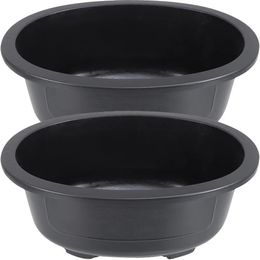 2pcs jarding jardinière pot pratiques bonhonsaï jardin ovale récipient de fleuriste