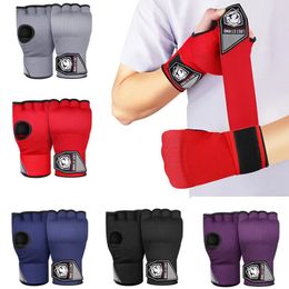 Guantoni da boxe in gel 2 pezzi Guanti interni avvolgenti per le mani con cinturino da polso lungo Mma Muay Thai Combat Training Equipaggiamento protettivo per le mani240115