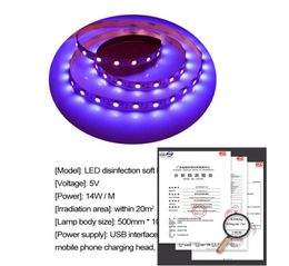 2 stks kiemdodende desinfectie lichtbalk bactericide lamp ozon sterilisator mijten licht strips lamp 5V uV led strip licht UVC voor HO1187923