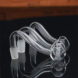 Narguilés en verre Pyrex 10mm Brûleur à mazout Tabac Bent Bowl Adaptateur Épais Bong Tube Tuyau de fumée Nail Burning Jumbo Accessoires