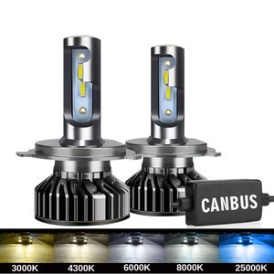 Ampoules de phares de voiture H1 H3 H4 H7 LED Canbus 100W 20000LM H8 H11 HB3 9005 HB4 9006, 6000K, 2 pièces