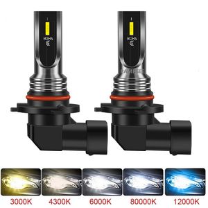 2 uds H4 H7 H11 H10 Turbo LED bombillas de faros delanteros de coche 3000K 6000K PSX24W 9005 HB3 9006 HB4 H8 luces de coche lámpara antiniebla de conducción de automóviles