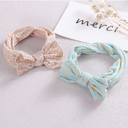 2 pièces accessoires de cheveux nouveau imprimé Floral bébé arc bandeau câble tricot large Turban bandeau cadeau de douche enfants filles