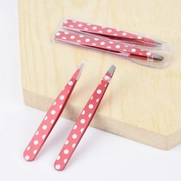 2 piezas PELETRA REMOVADA Camisetas Clips de cejas de acero inoxidable Mini Puntos Pink Punte Flat Point Point Brow Beauth Tool Beauth