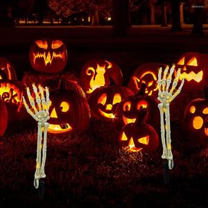 2 stks Halloween Skull Hand Vloer Lamp Lawn Lantern Grondlicht LED Solar Outdoor Lights Garland Holiday Lighting Home Decoratie