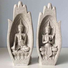 2 Stuks Handen Sculpturen Boeddhabeeld Monnik Beeldje Tathagata India Moderne Yoga Nordic Home Decor Kantoor Decoratie Accessoires 21032202