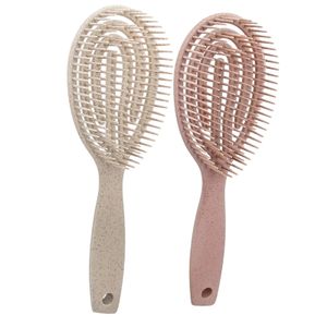 2pcs trou de suspension poils souples masseur de cuir chevelu style flexible humide sec sans tirer la paille de blé brosse à cheveux professionnelle 231225