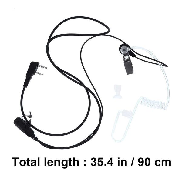 Casque pour talkie-walkie, 2 pièces, 2 broches acoustiques, Tube acoustique caché, casque pour talkie-walkie