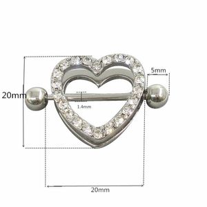 Heart Gem Dangle Nipple Rings Chain Nipple Ring Body Jewelry Nipple Shield Rings Sieraden Helix Piercing Barbell