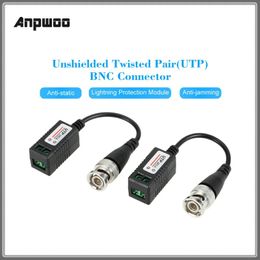 2PCS Haute définition AHD HD CVI HDTVI BNC à UTP Cat5 Vidéo Balun Transmetteurs passifs Adaptateur Transmetteur 300m LCC ANPWOO 202A