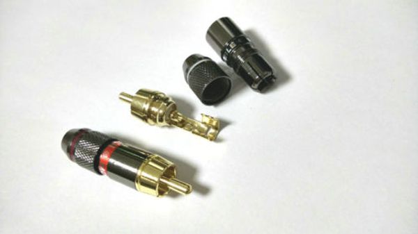 2 pièces adaptateur audio vidéo à souder en cuivre plaqué or de haute qualité