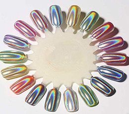 2 stks holografisch poeder holoseksuele salon nagels pigment eenhoorn spiegel chroom gel nagellak poederstof voor nagel5234544