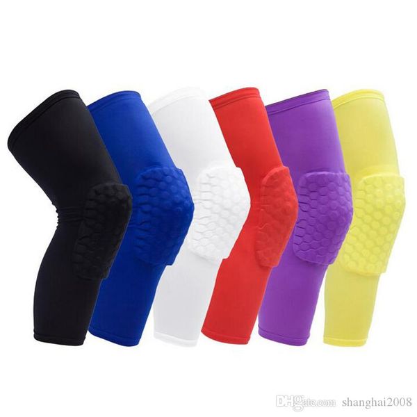 2pcs Honeycomb Sport Sécurité Bandes Volley-ball Basketball Genouillère Chaussettes De Compression Wraps Brace Protection Accessoires De Mode Paquet Unique